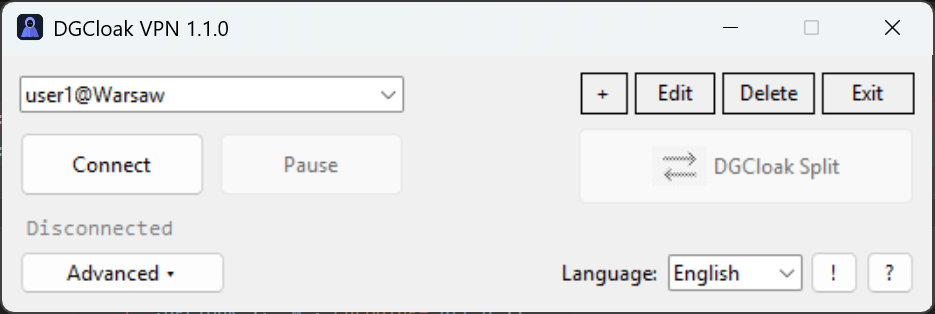 DGCloak VPN — Windows client